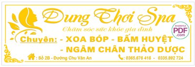 Download file Biển Dung Chơi Spa - chăm sóc sức khỏe gia đình file PDF & CDR (gốc) in mica cao cấp