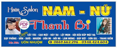 File PSD Biển Hair Salon Nam Nữ Thanh Bi file PDF & CDR (bản gốc) độ phân giải cao