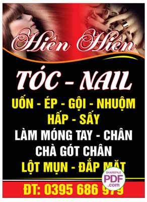 Tải file Biển Hiên Hiên - Tóc - nail - uốn - ép file PDF & CDR (gốc) in nhanh
