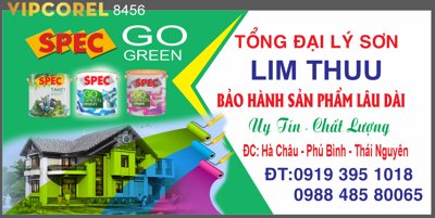 Tải file gốc Biển QC đại lý sơn Spec Lim Thu Thái Nguyên dùng cho in ấn