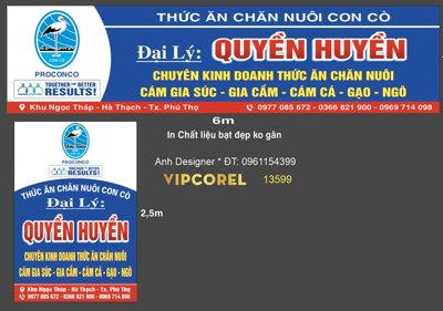 File gốc Biển QC thức ăn chăn nuôi con cò file corel cho in ấn và thiết kế
