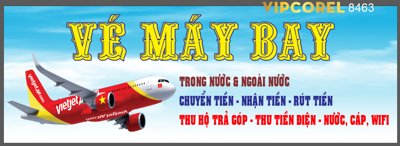 File tranh Biển QC vé máy bay trong nước và ngoài nước (gốc) in trên kính