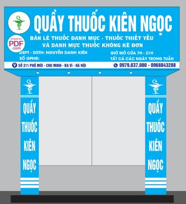 Ảnh gốc file in lụa Biển Quầy thuốc Kiên Ngọc file PDF & CDR chi tiết