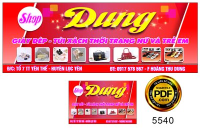File PSD in ấn Biển Shop Dung - Giày dép túi sách thời trang nữ (chất lượng cao)