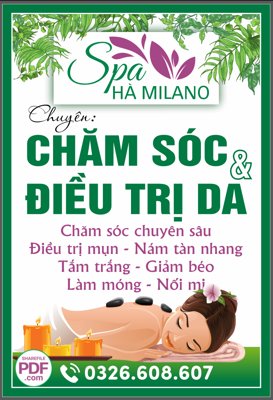 Tệp tin gốc Biển Spa Hà milano - Chăm sóc điều trị da file PDF & CDR (dùng cho in ấn) chuyên nghiệp