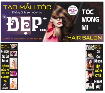 File tranh Biển Tạo mẫu tóc đẹp - khảng định sự hoàn hảo file PDF & CDR (gốc) in backlit film