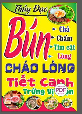File gốc Biển Thủy Đạo - cháo lòng tiết canh file PDF & CDR (trang trí) cho phòng khách