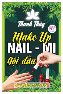 File in ấn Biển Thanh Thủy Make Up - Nail - Mi - gội đầu file PDF & CDR (bản gốc) sắc nét