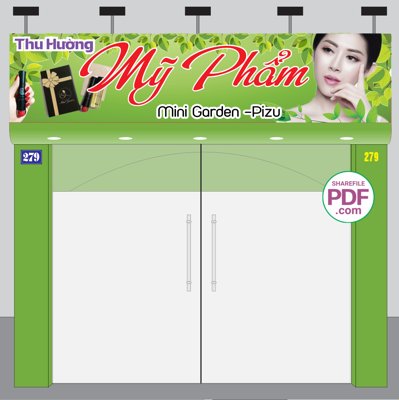File tranh in trần 3D Biển Thu Hương - Mỹ phẩm Mini Garden file PDF & CDR (ảnh gốc)