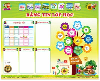 Tải file Biển bảng trang trí lớp học mẫu đẹp file corel (gốc) chủ đề hoa sen