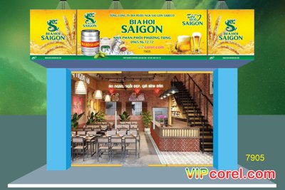 File ảnh Biển bia hơi saigon - nhà phân phối Phương Tùng (gốc) in biển hiệu