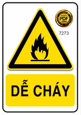 Download file gốc Biển cảnh báo dễ cháy file vector corel (in mica) trong suốt