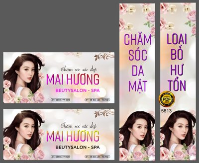 File tranh gốc Biển chăm sóc sắc đẹp Mai Hương Beauty Salon Spa (bản quyền) file PSD