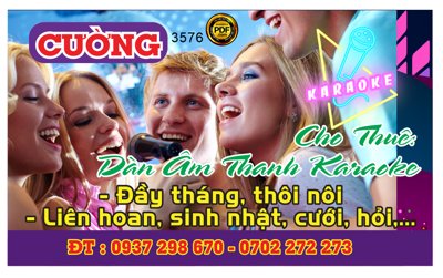 File ảnh Biển cho thuê dàn âm thanh Karaoke Cường file corel (gốc) in decal dán tường