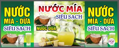 File ảnh Biển dán xe đẩy hàng nước mía siêu sạch file PDF & CDR (gốc) in quảng cáo ngoài trời