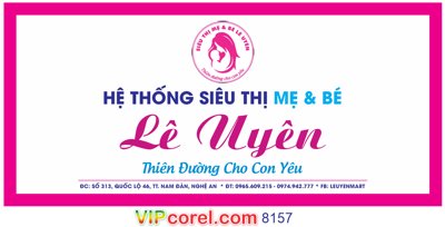 Tải file gốc Biển hệ thống siêu thị Mẹ và bé Lê Uyên file corel (in không vỡ ảnh)