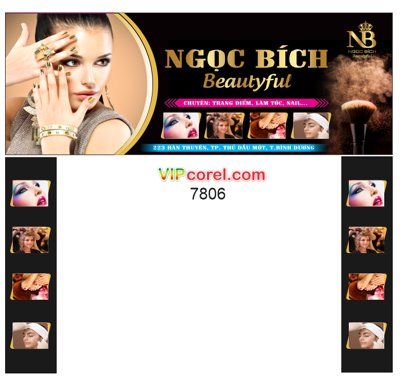 Download file ảnh gốc Biển hiệu quảng cáo Ngọc Bích Beautyful file vector để in ấn