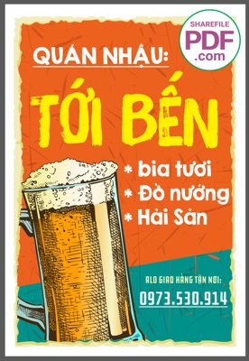 File tranh Biển nhậu Tới bến - bia tươi - đồ nướng file PDF & CDR (file gốc) chủ đề phong thủy
