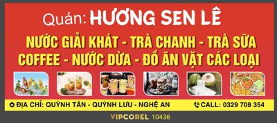File gốc Biển quán nước giải khát Hương Sen Lê vector corel (dành cho trang trí nội thất)