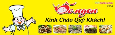 File gốc Biển quảng cáo Ốc Ngon - kính chào quý khách (dành cho trang trí nội thất)