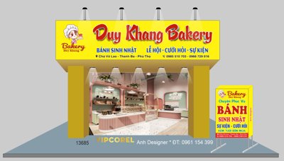 Hình ảnh file gốc Biển quảng cáo Bánh sinh nhật Duy Khang Bakery file corel (chất lượng cao)