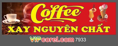 File ảnh Biển quảng cáo Coffee xay nguyên chất file corel (gốc) cho trang trí nhà hàng