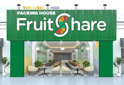 File gốc Biển quảng cáo Fruit Share Packing House (in lụa) cao cấp