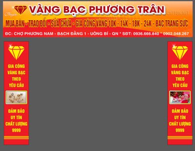 File gốc Biển quảng cáo Vàng Bạc Phương Trân file CDR x5 (trang trí) phòng làm việc