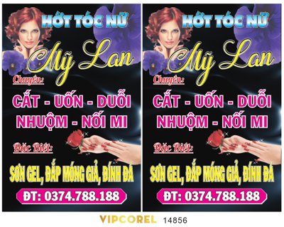 Mua file gốc Biển quảng cáo hớt tóc nữ Mỹ Lan file corel (chất lượng) tại Filetranh.com