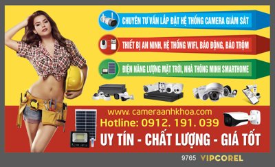 File tranh gốc Biển quảng cáo lắp đặt hệ thống Camera giám sát chủ đề hiện đại
