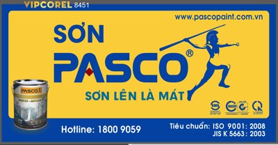 Tải về file gốc Biển quảng cáo sơn Pasco - sơn lên là mát file corel (chuẩn in ấn)