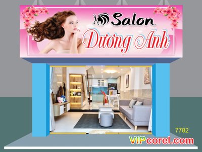 File gốc Biển tóc Hair Salon Dương Anh file vector corel (trang trí) cho phòng khách