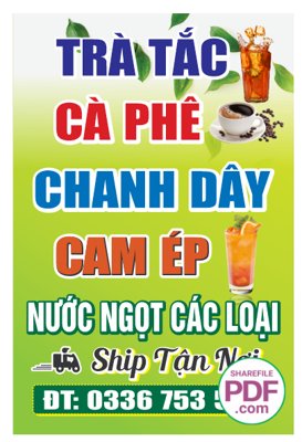 Tải file gốc Biển trà tắc - cà phê- chanh dây - cam ép file PDF & CDR (bản PSD) đầy đủ layer