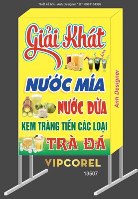 Cung cấp file tranh gốc Biển vẫy Giải khát - nước mía - nước dừa - kem độc quyền
