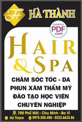 Cung cấp file tranh gốc Biển vẫy Hair and spa - chăm sóc da file PDF & CDR độc quyền
