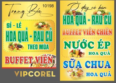 File tranh Biển vẫy Hoa quả - củ quả - buffet viên chiên (bản gốc) in lụa dán tường