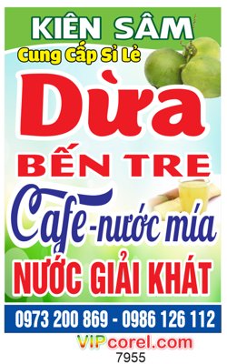 File gốc Biển vẫy Kiên Sâm - dừa bến tre file corel (ảnh chi tiết) để in ấn