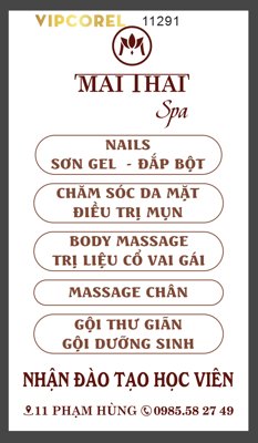 File PSD in ấn Biển vẫy Mai Thái Spa - Nails - chăm sóc da (chất lượng cao)