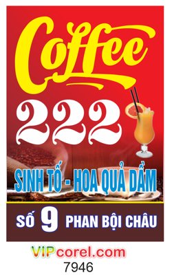 File tranh Biển vẫy QC Coffee 222 - sinh tố - hoa quả dầm (ảnh gốc) in trần 3D