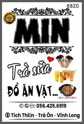 File in trần Biển vẫy Quán Min - Trà sữa - Đồ ăn vặt file corel (file gốc) chủ đề vũ trụ