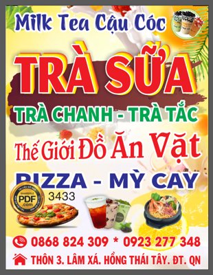 File tranh quảng cáo Biển vẫy Trà sữa - Thế giới đồ ăn vặt (file gốc) chuyên nghiệp
