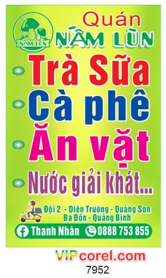 File tranh Biển vẫy quán trà sữa - cà phê - ăn vặt Nấm Lùn (ảnh gốc) in trần nhà