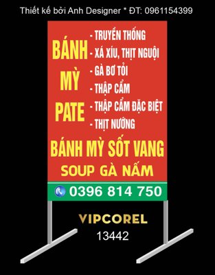 File PSD Biển vẫy quảng cáo Bánh mì Pate file corel (gốc) nhiều lớp (multi-layer)