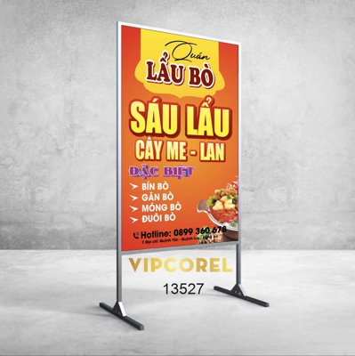 File gốc in ấn Biển vẫy quảng cáo Quán Lẩu Bò - Sáu Lẩu file corel (sẵn sàng tải về)