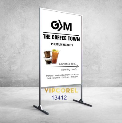 File tranh Biển vẫy quảng cáo The Coffee town & Tea (gốc) chủ đề động vật