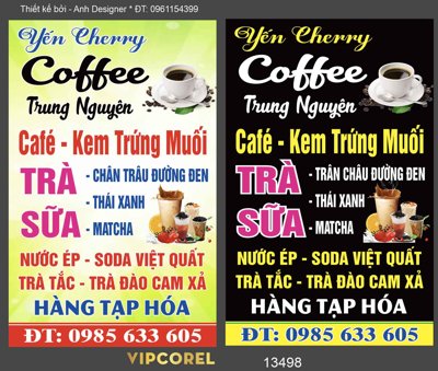 Cung cấp file tranh gốc Biển vẫy quảng cáo Yến Cherry - đồ uống coffee độc quyền