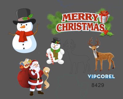 File gốc Các hình noel cắt decal - cắt cnc trang trí file corel (ảnh chi tiết) để in trần