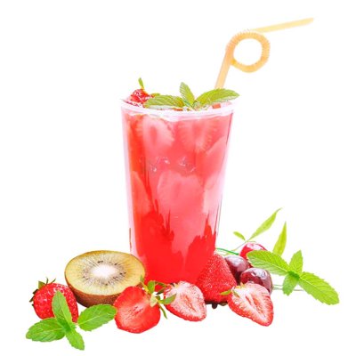 File tranh Cốc nước ép dâu tây đỏ đẹp PNG tách nền (ảnh gốc) độ nét vượt trội