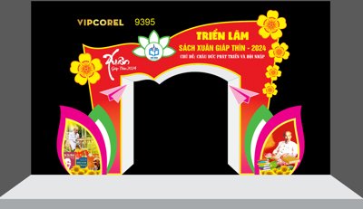 File gốc Cổng triển lãm sách xuân Giáp Thìn 2024 vector (trang trí) phòng trẻ em