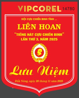 File gốc in tráng gương Cờ lưu niệm Liên hoan tiếng hát Cựu Chiến Binh chi tiết